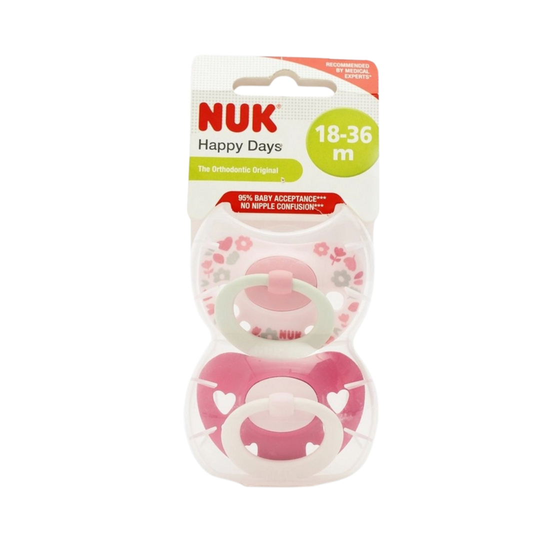 NUK Happy Days Silicone Soother – 2 Pack (6–18 Months)