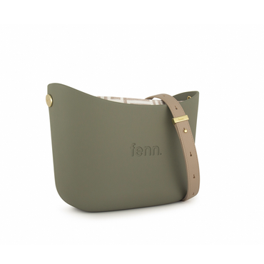 Fenn Messenger Bag Collection Watercress with Pattern Inner, Gold Zip