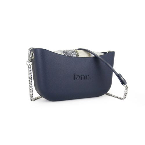 Fenn Navy Pattern 29 Inner, Silver Zip – Navy/ Silver Chain