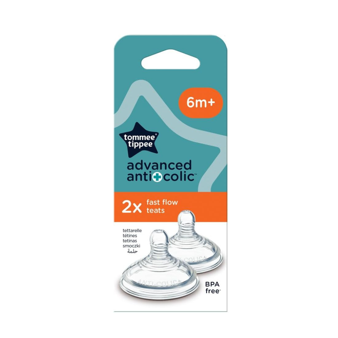 Tommee Tippee Closer to Nature Medium Flow Teats (3m+) – 2‑Pack