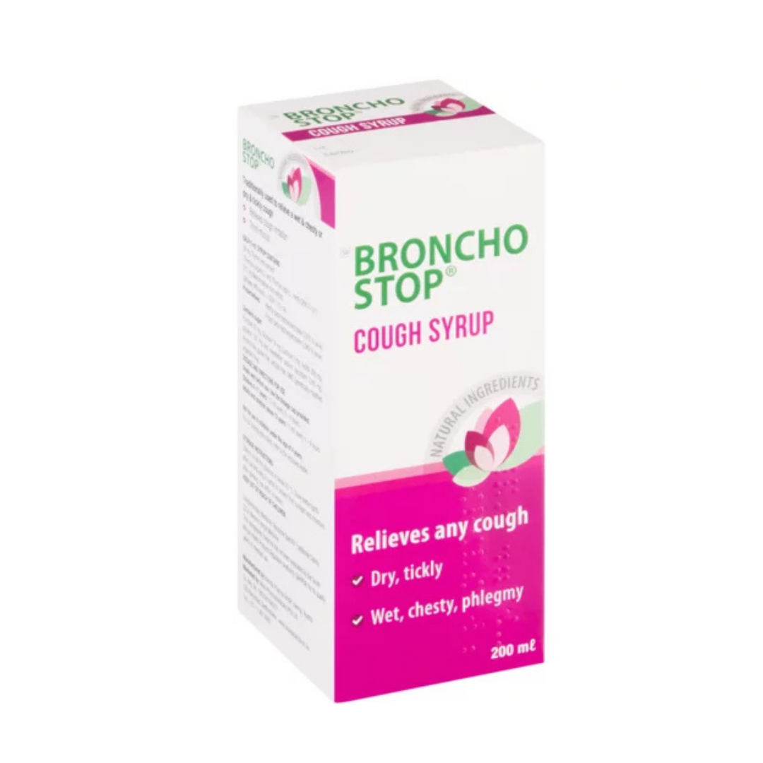 Bronchostop™ Cough Syrup – Herbal Relief for Chesty, Dry & Tickly Coughs (200 ml)