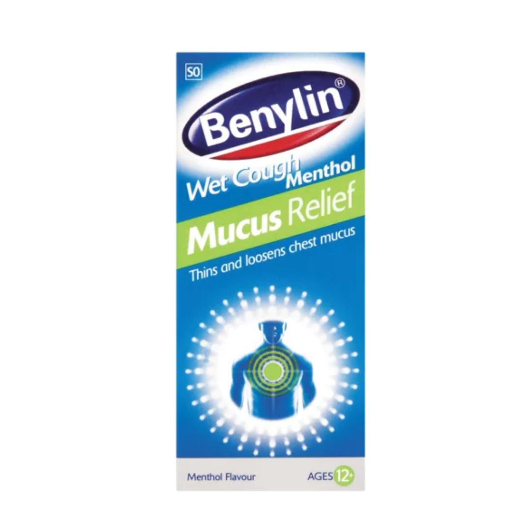 Benylin Wet Cough Syrup – Mucus Relief Menthol Flavor (200 ml)
