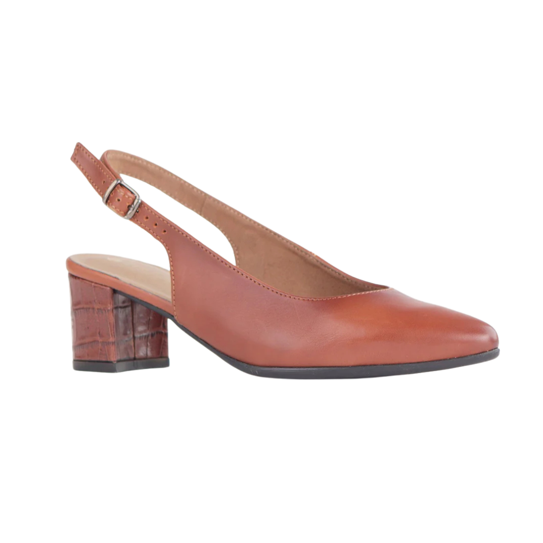 Froggie 12613 Pointed Block Heel Slingback