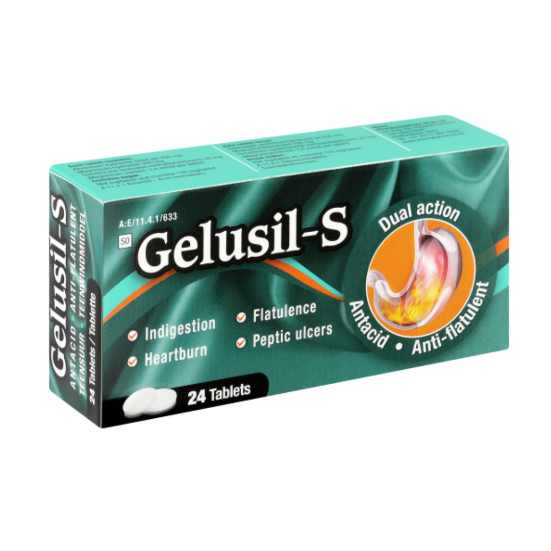 Gelusil-S Antacid Tablets (24 Pack) | Fast Heartburn & Gas Relief