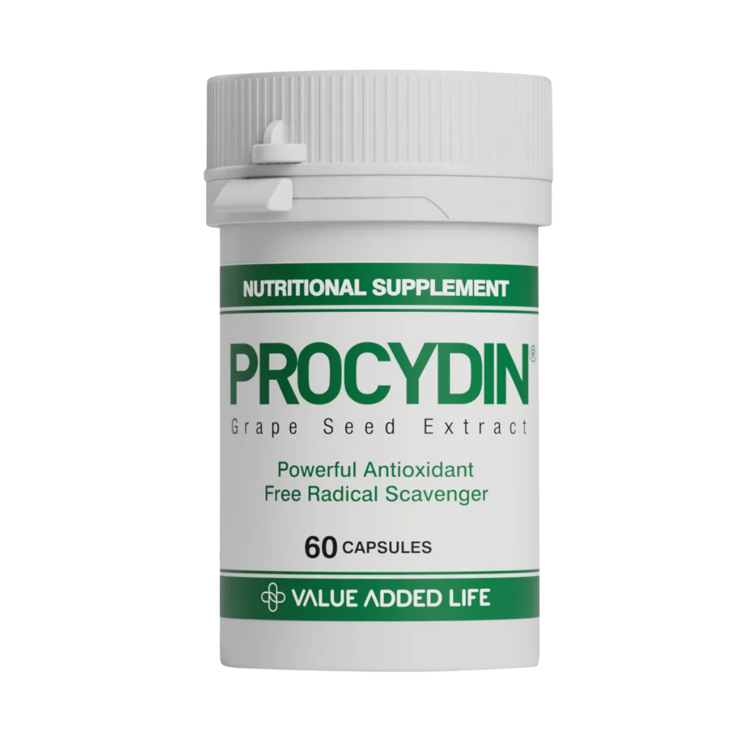 Procydin Antioxidant Capsules 60's pack containing grape seed extract, vitamin C and vitamin E for daily antioxidant support