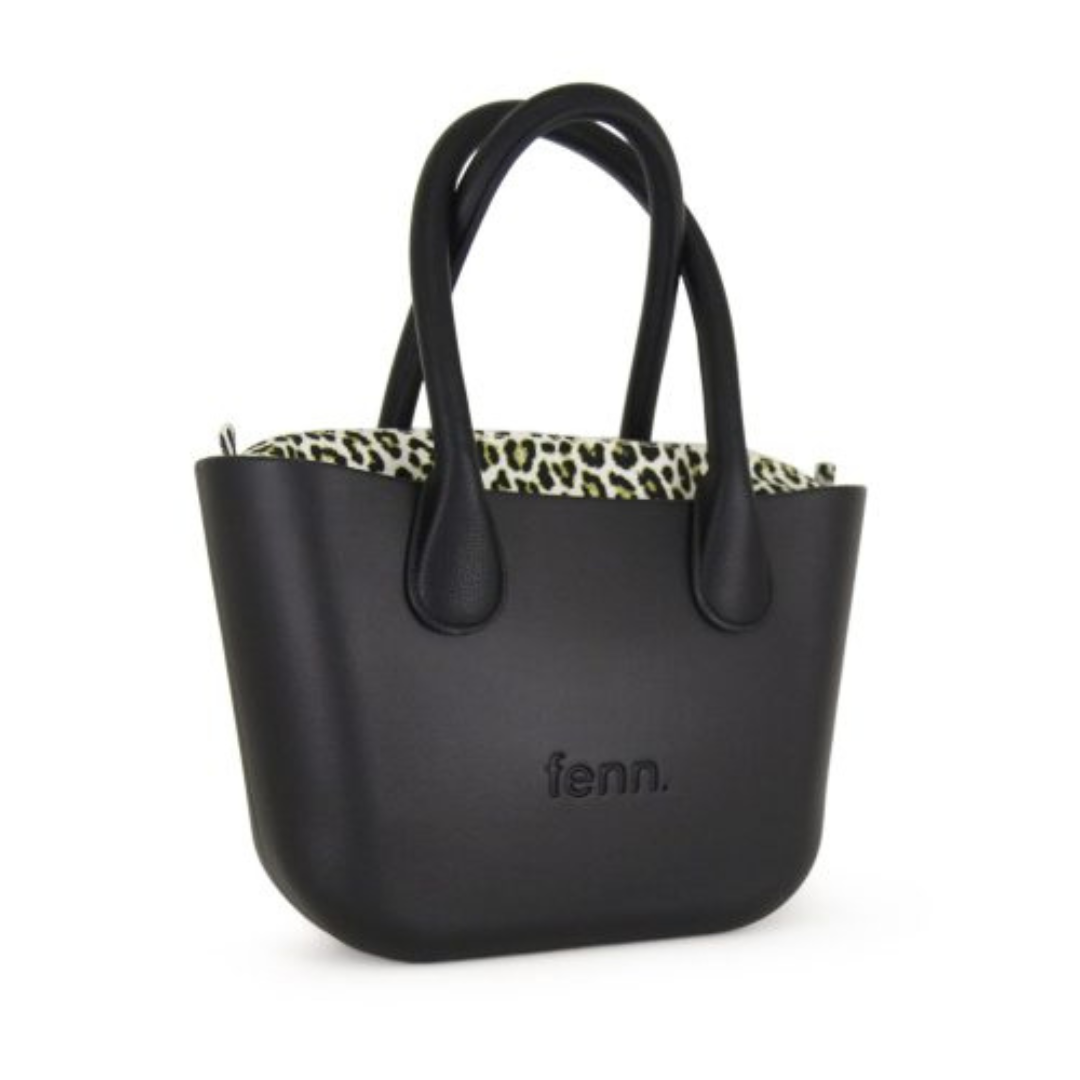 Fenn Petite Black Tote with Gold Zip & Round Handle
