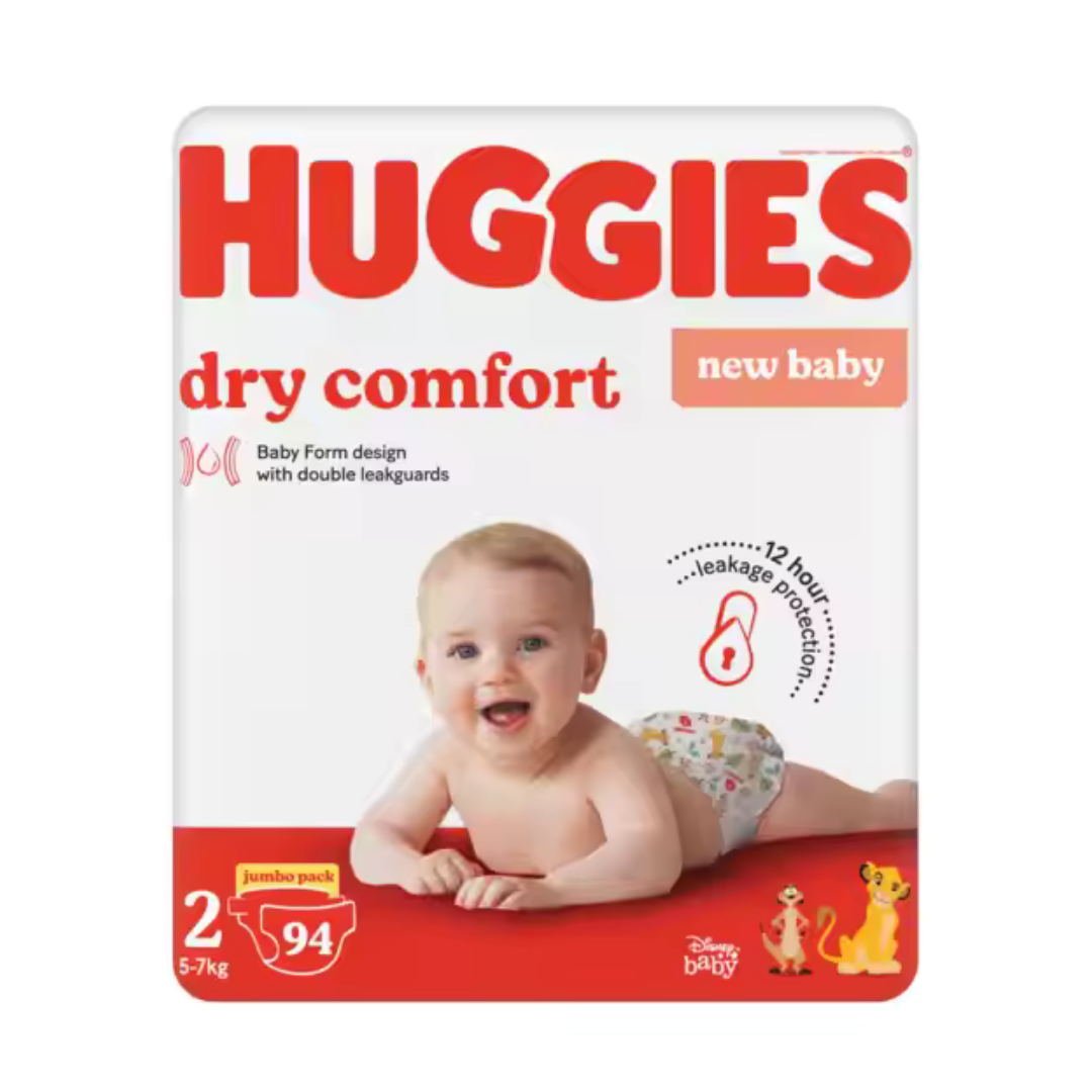 Huggies Dry Comfort – New Baby (Size 2, 94s)