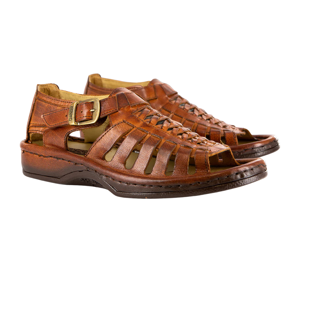Omega Kgosi : Leather Sandal in Terracotta Buffalo Leather