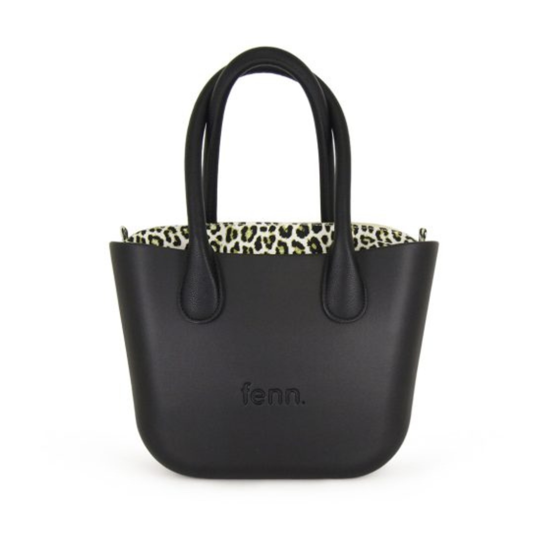 Fenn Petite Black Tote with Gold Zip & Round Handle