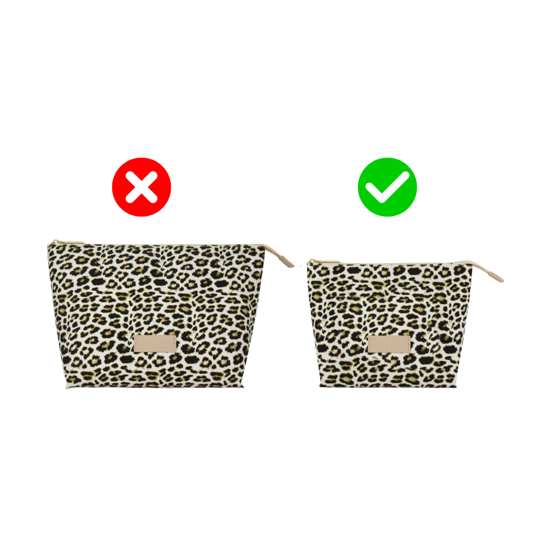 Fenn Small Pouch - Leopard Print with Gold Zip