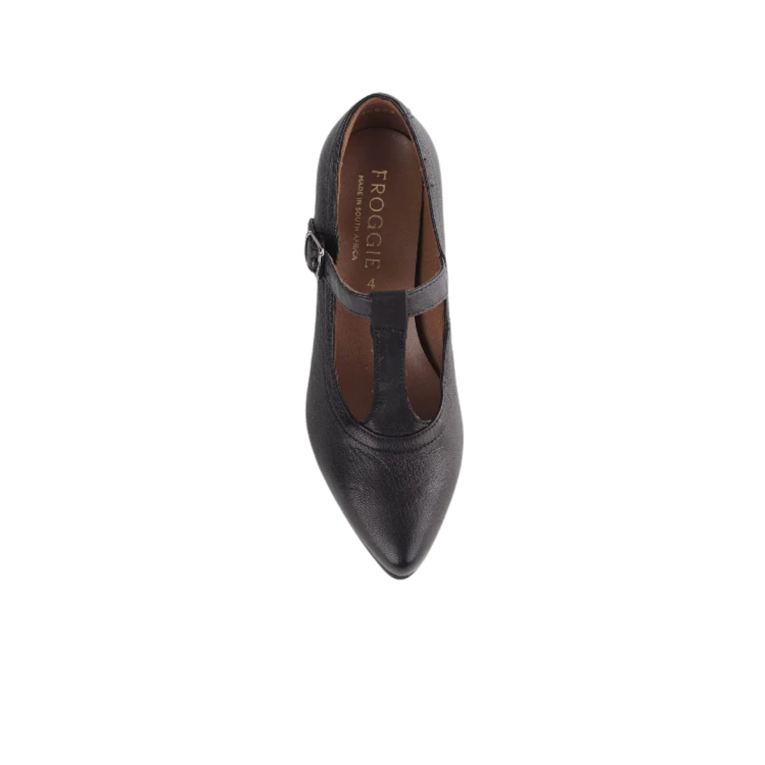 Froggie 12792 T-Bar Heel Pump - Black