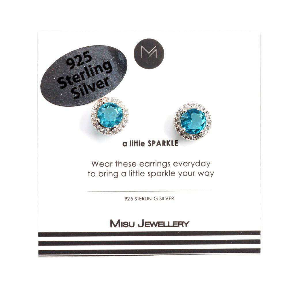 Misu Blue sparkle studs