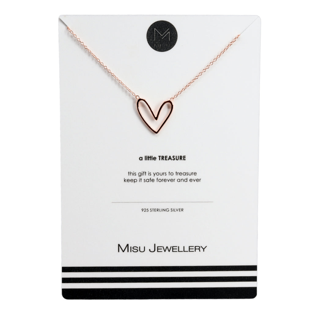 Misu Jewellery Rose Gold Heart necklace
