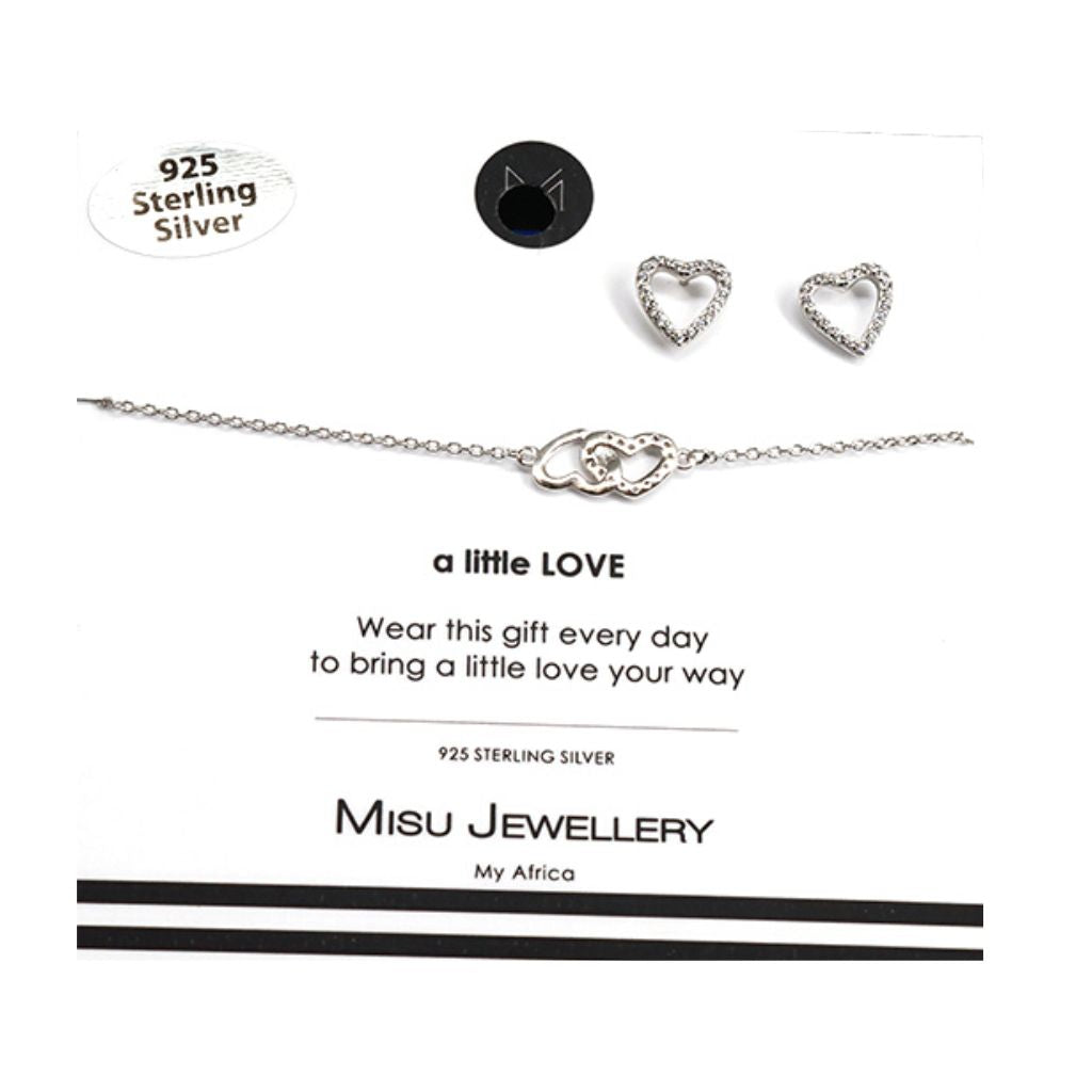 Misu Interlock Hearts bracelet set