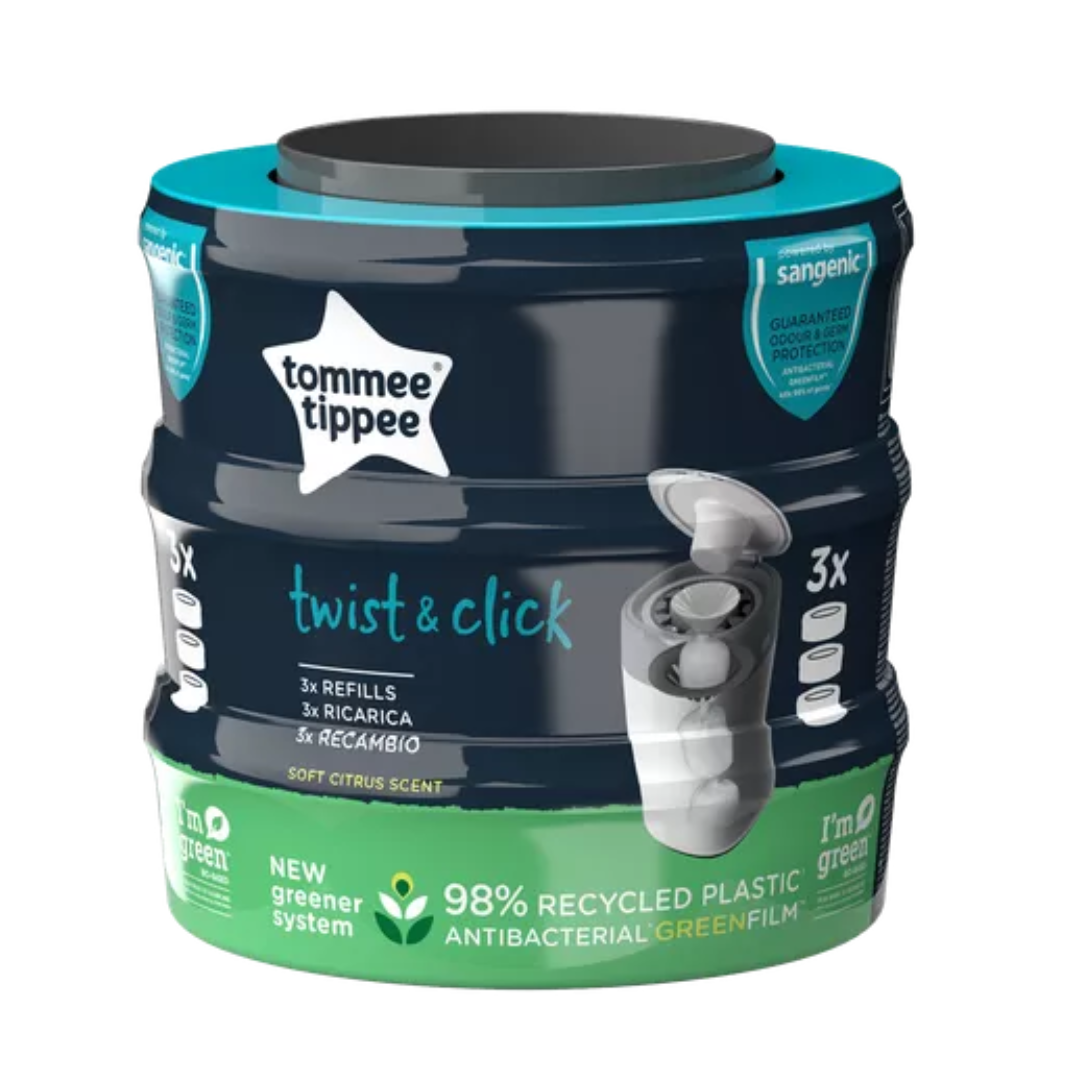 TOMMEE TIPPEE Sangenic Twist Nappy Bin Cassettes – 3 Pack