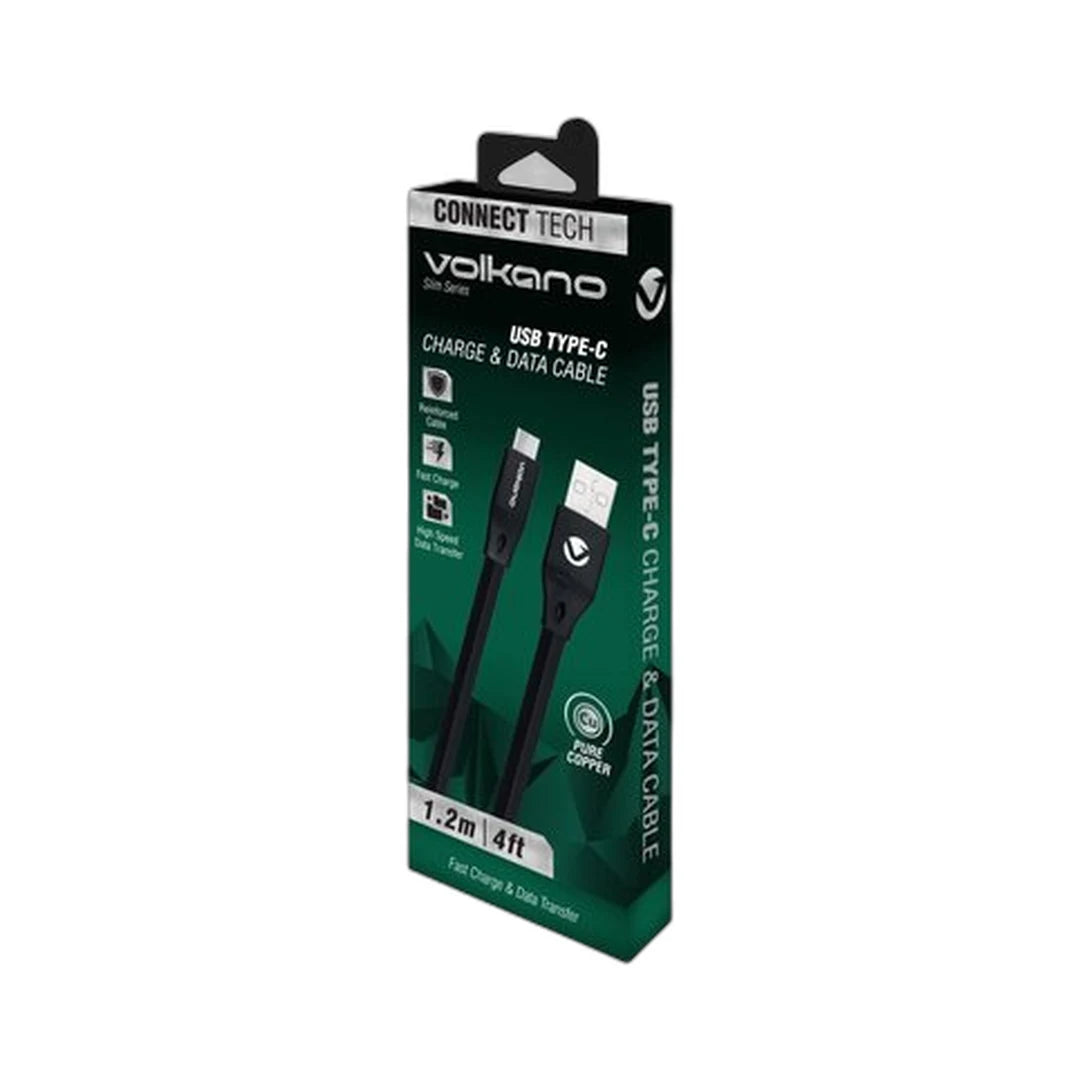 Volkano Slim Series Type-C to Type-C Cable 30W – Black (1.2m)