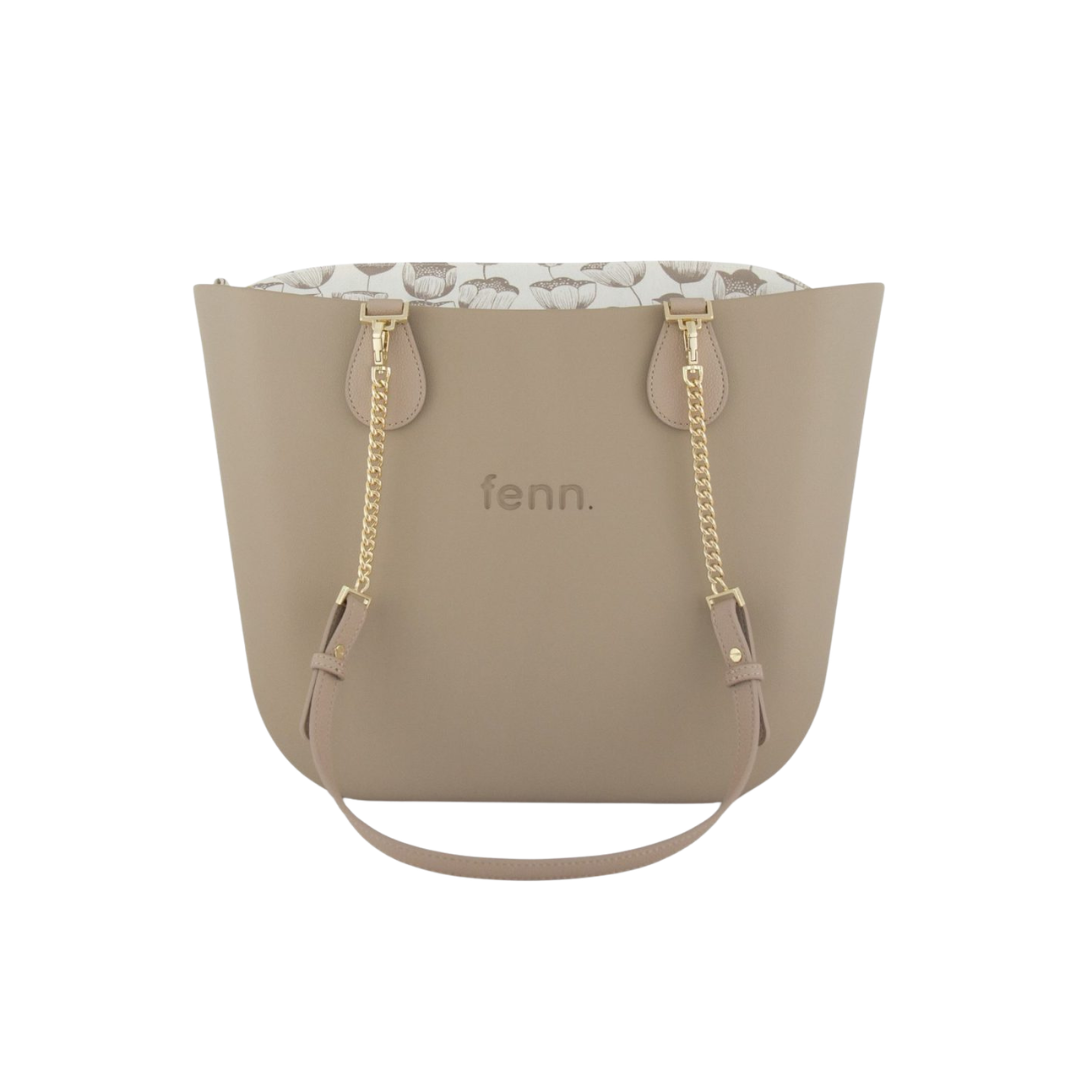 Fenn Original Collection  Stone with Pattern Inner, Gold Zip & Light Stone/Gold Chain