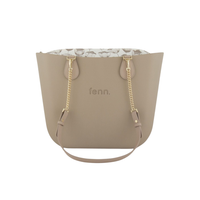 Fenn Original Collection  Stone with Pattern Inner, Gold Zip & Light Stone/Gold Chain