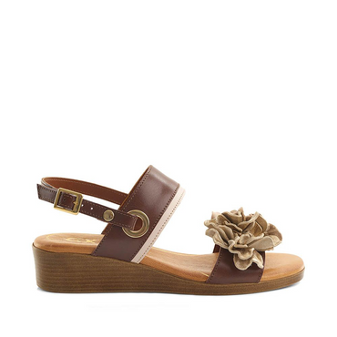 52300 Medium Wedge Sling Back Flower Sandal