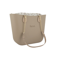 Fenn Original Collection  Stone with Pattern Inner, Gold Zip & Light Stone/Gold Chain
