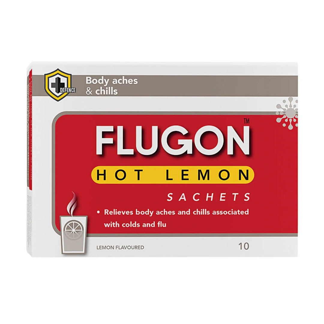 Flugon Hot Lemon Sachets for body aches and chills
