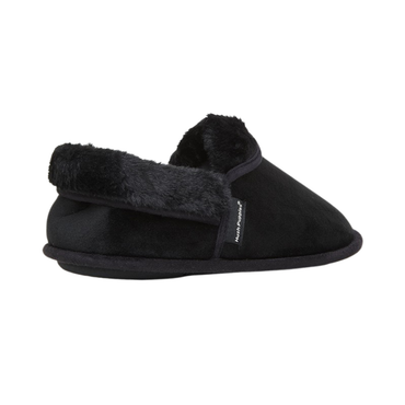Hush Puppies Lua slipper - black stretchy velour