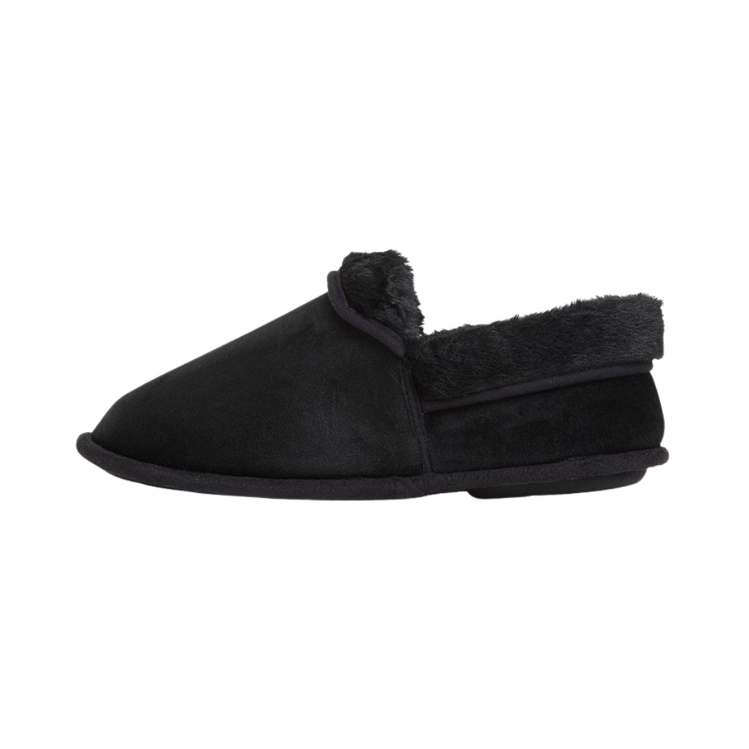Hush Puppies Lua slipper - black stretchy velour