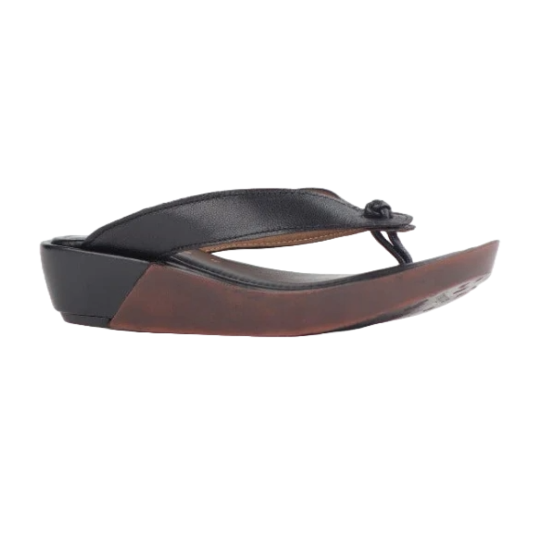 Froggie 10737 Black Rox Thong Sandal with genuine leather upper and cushioned footbed