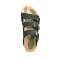Green Cross 71920 Mens 3-Straps Sandal - Black and Brown