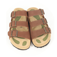 Green Cross 71920 Mens 3-Straps Sandal - Black and Brown