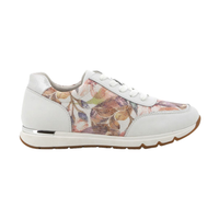 White Hush Puppies Tatyana Printed Sneakers with printed cow leather upper and TPR outsole