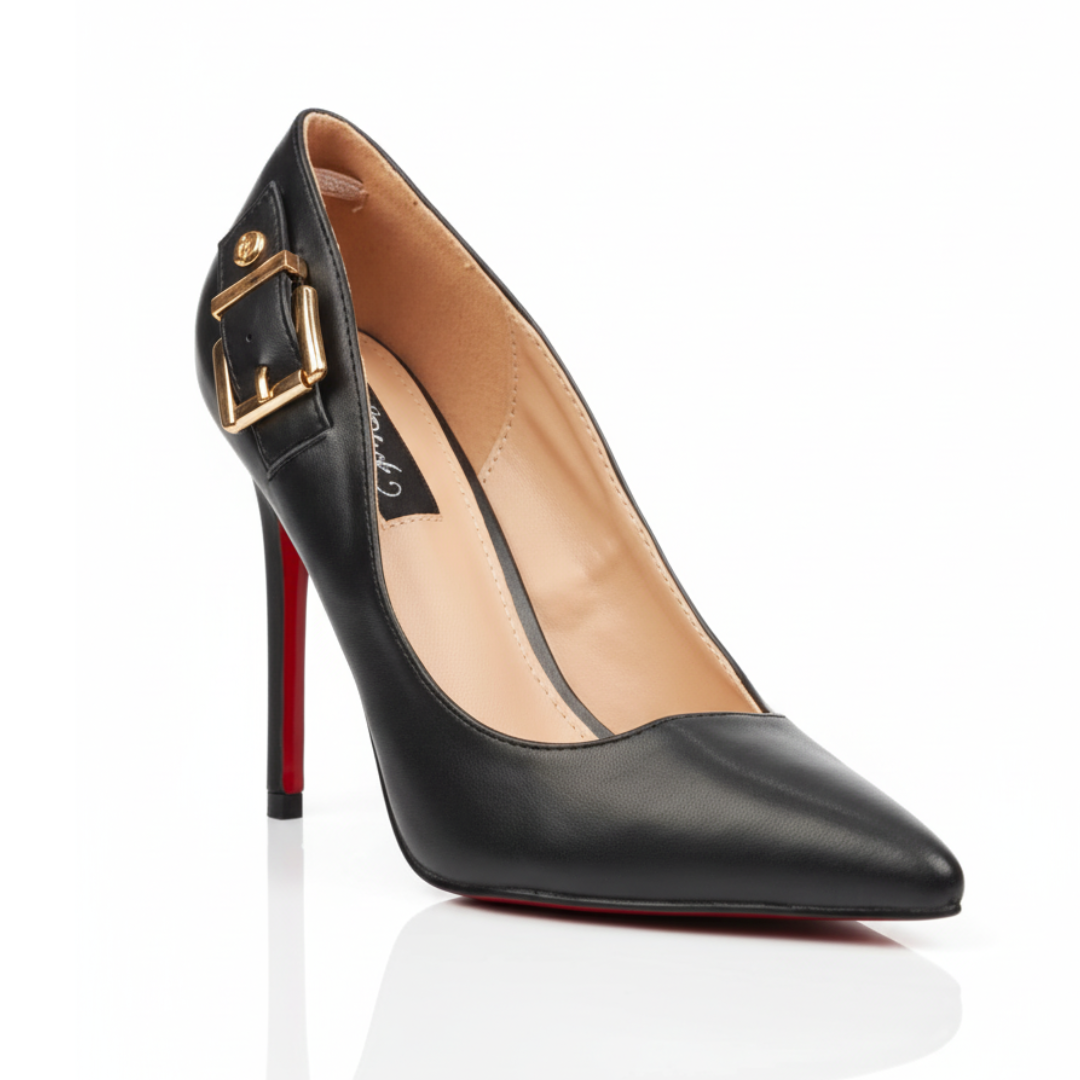 Miss Black Lola 42 Side - Buckle Court Heel