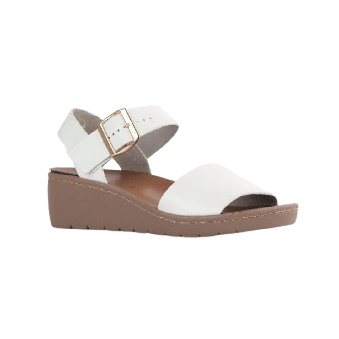 Froggie 12665 Double Band Wedge Slingback Sandal (With Removable Footbed)