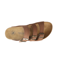 Green Cross 52104 Ladie's 3-Strap Sandal - Black and Brown