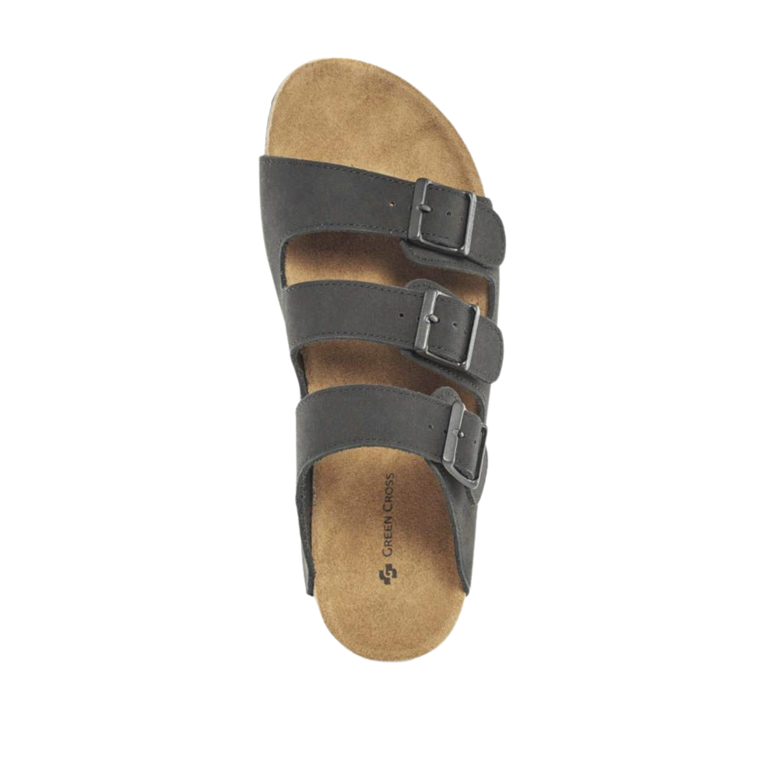 Green Cross 52104 Ladie's 3-Strap Sandal - Black and Brown