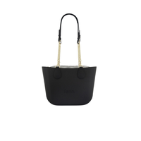 Fenn Petite Collection Black with Abstract Pattern Inner & Gold Chain