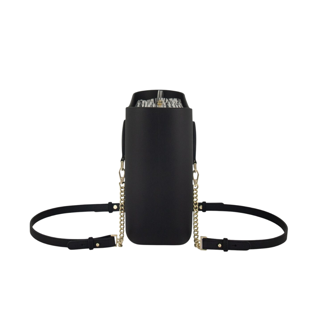 Fenn Petite Collection Black with Abstract Pattern Inner & Gold Chain