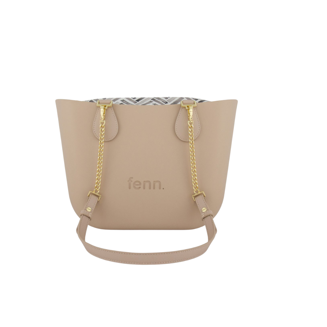 Fenn Petite Sand -  Gold zip & gold chain