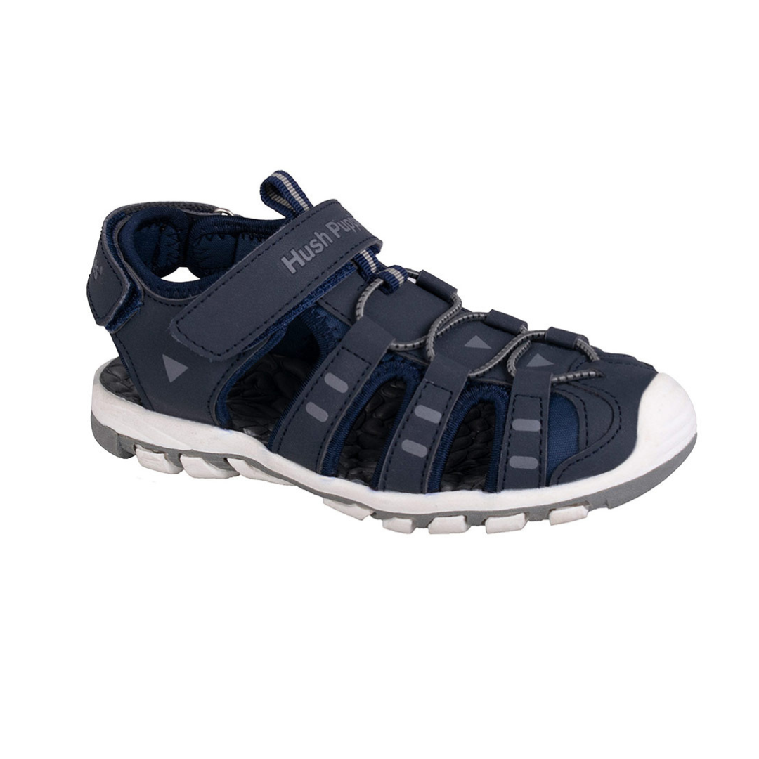 Hush Puppies: Little Little Oliver Fisherman Sandals in Navy, Grey, and Multi