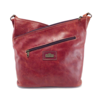 Der Lederhandler Helga Large Leather Tote Bag in tobacco full-grain leather with multiple compartments