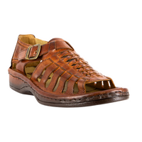 Omega Kgosi : Leather Sandal in Terracotta Buffalo Leather