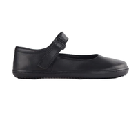 Froggie 6610 black leather high bar girls school shoes with secure strap closure
