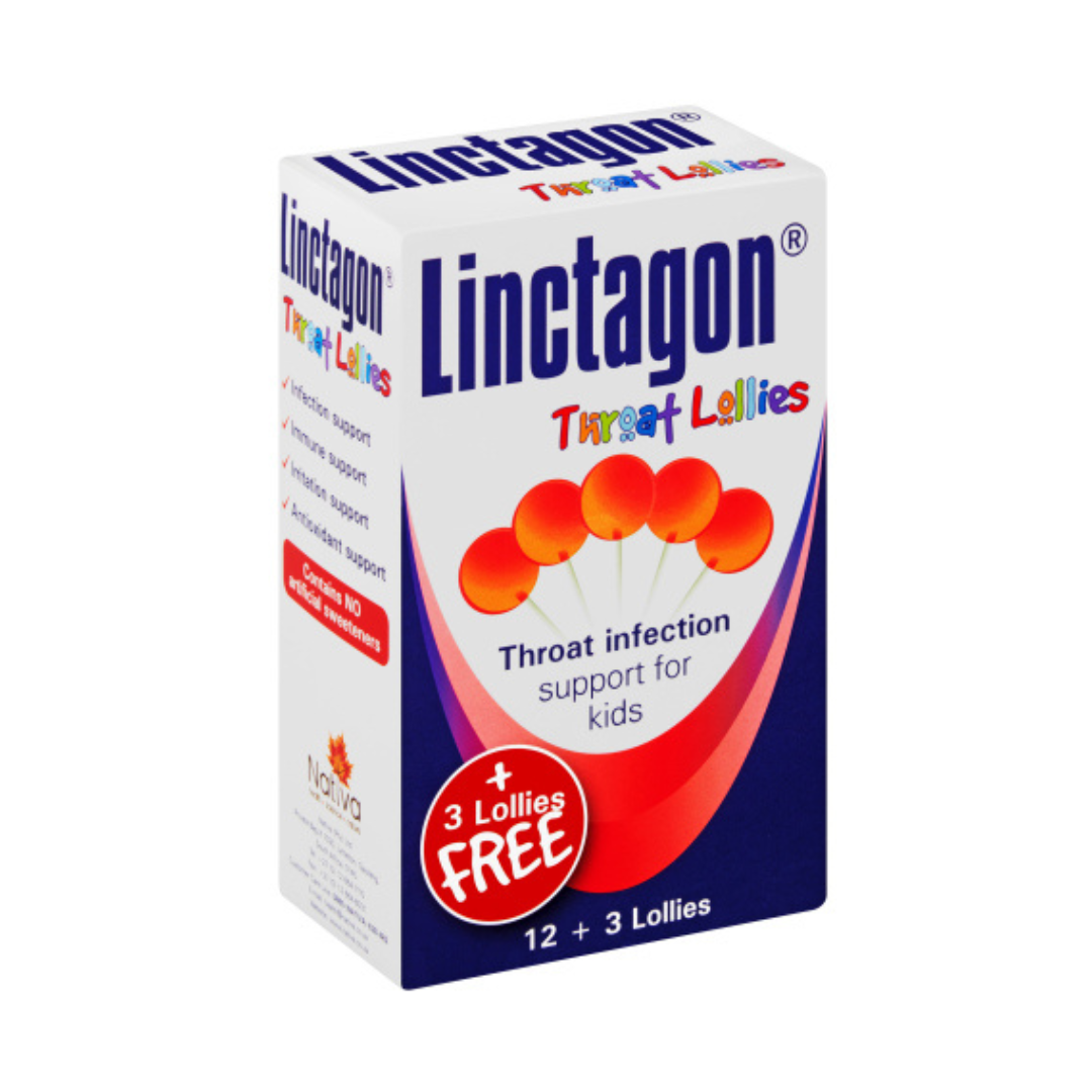 Linctagon Throat Lollies – Soothe Sore Throat & Support Immunity (12s)