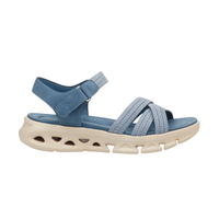 Lune 2 Faux Nubuck Flat Sandals - Blue