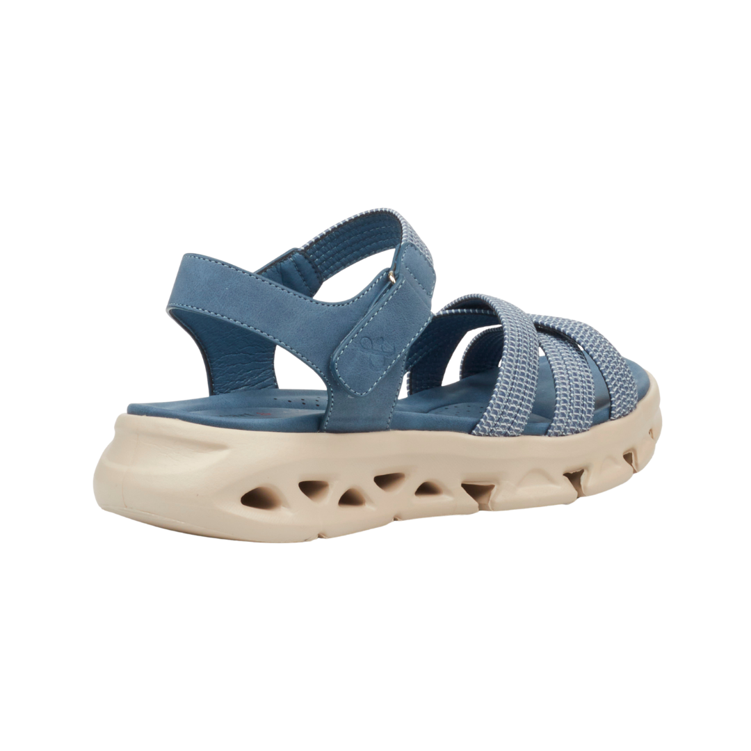 Lune 2 Faux Nubuck Flat Sandals - Blue