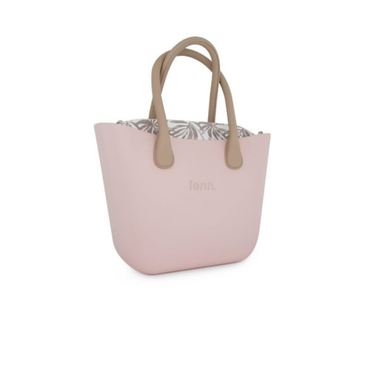 Fenn Light Pink Pattern Inner - Silver Zip, Light Stone Round Handle