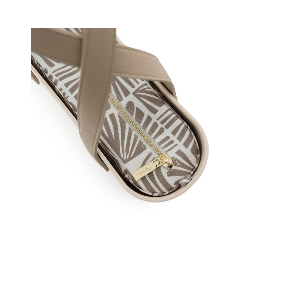 Fenn Petite Tote Nude with Gold Zip & Light Stone Flat Handle