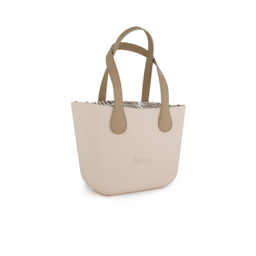 Fenn Petite Tote Nude with Gold Zip & Light Stone Flat Handle