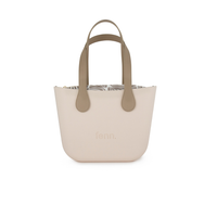 Fenn Petite Tote Nude with Gold Zip & Light Stone Flat Handle