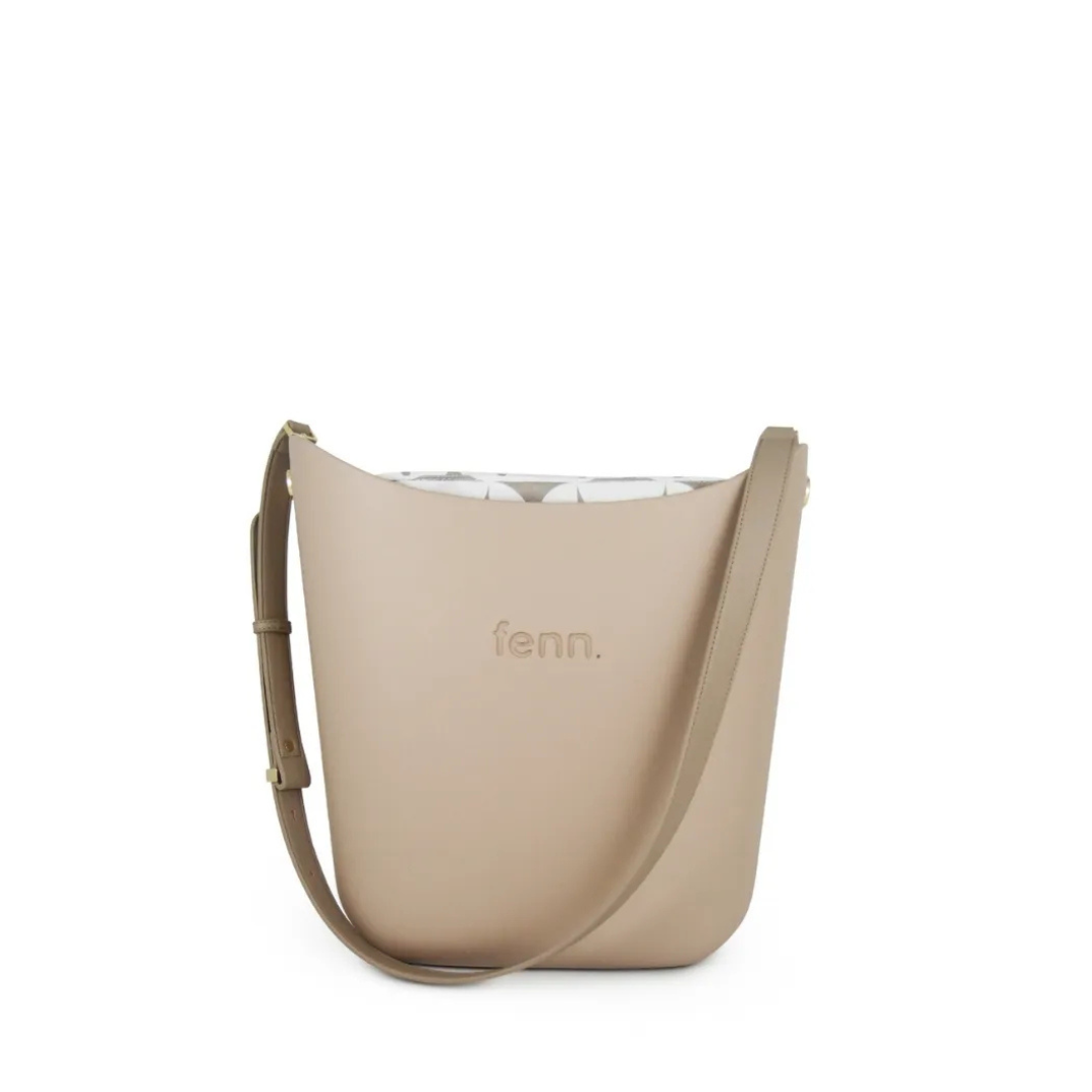 Fenn Crossbody Sand Gold Zip - Gold Chain